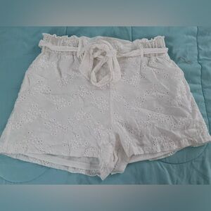 White Eyelet Shorts